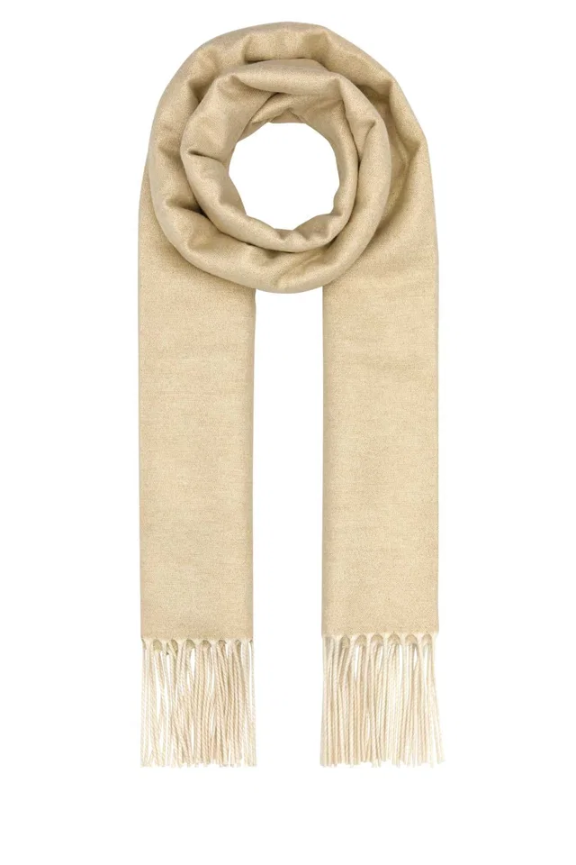 Prada Silk-Cashmere Blend Scarf — Beige Scarfs in Beige Silk from HEWI