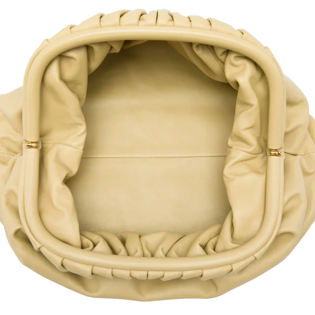 Bottega Veneta Lambskin The Pouch Clutch Bag in Beige Lambskin from Designer Revival, photo 4 of 6