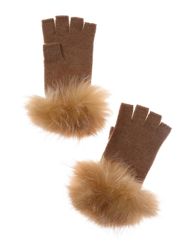 Sofia Cashmere sofiacashmere Fingerless Cashmere Gloves, image 1 of 1 from Rue La La