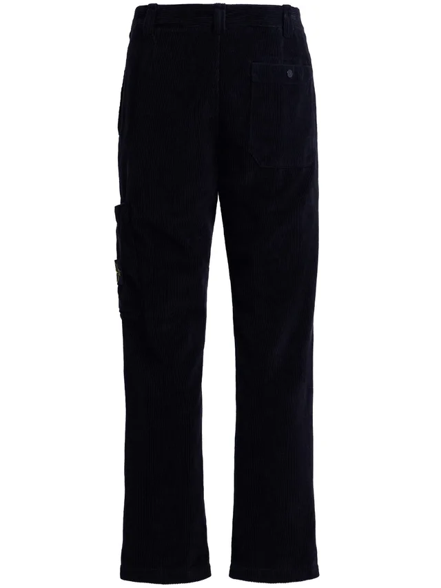 Stone Island Straight Trousers with Applied Pocket in 0% Cotton, photo 3 of 4 from LUISAVIAROMA