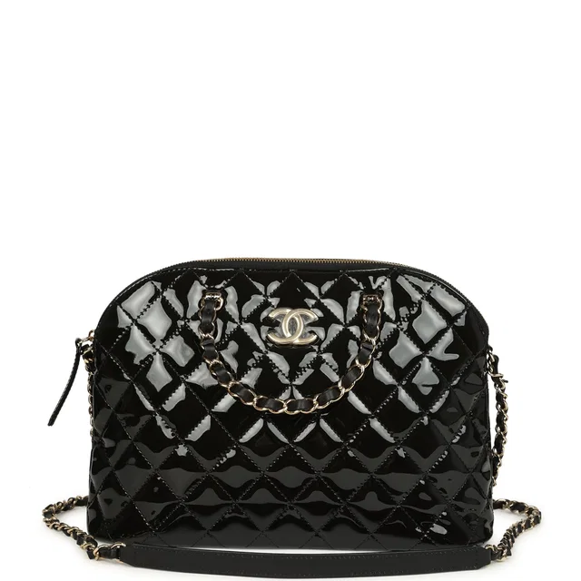 Chanel Top Handle Shopping Bag Black Patent Leather Gold Hardware in Black Patent leather from Madison Avenue Couture
