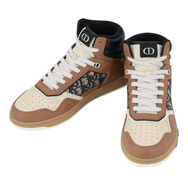 Dior B27 High-Top Sneakers Beige/Brown3SH133ZIR Canvas Leather Size 41 in Beige Canvas from GALLERY RARE
