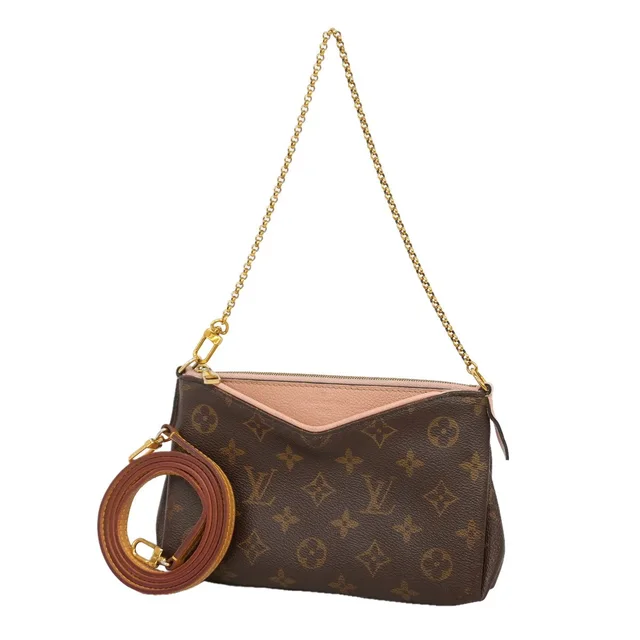 Louis Vuitton Handbag Monogram Pallas Clutch Rose Poudre 2-Way in Pink from The Reluxe