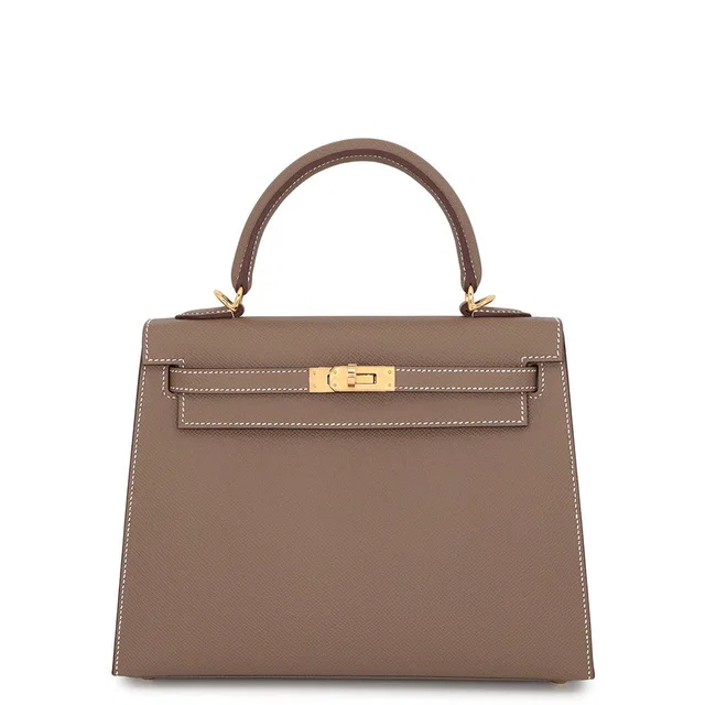 Hermès Kelly Sellier Etoupe Epsom Size 25 in Taupe Epsom leather from GALLERY RARE