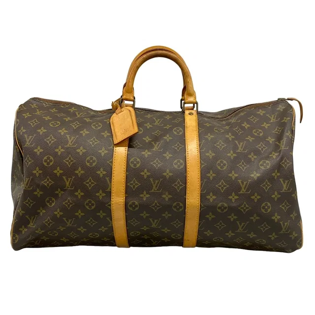 Louis Vuitton Boston Bag Monogram Keepall 55 in Coated canvas from The Reluxe