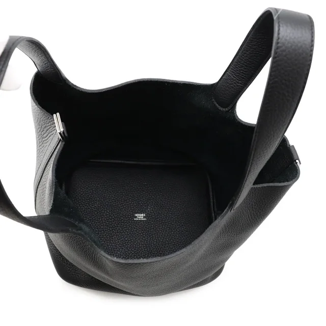Hermès Picotin Lock Black Taurillon Clemence Size MM in Black Clemence leather from GALLERY RARE, photo 6 of 11