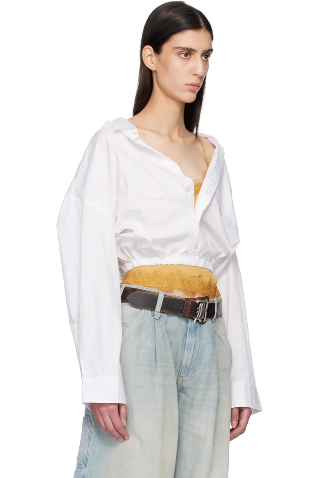 R13 White Crossover Bubble Shirt, photo 2 of 2 from SSENSE