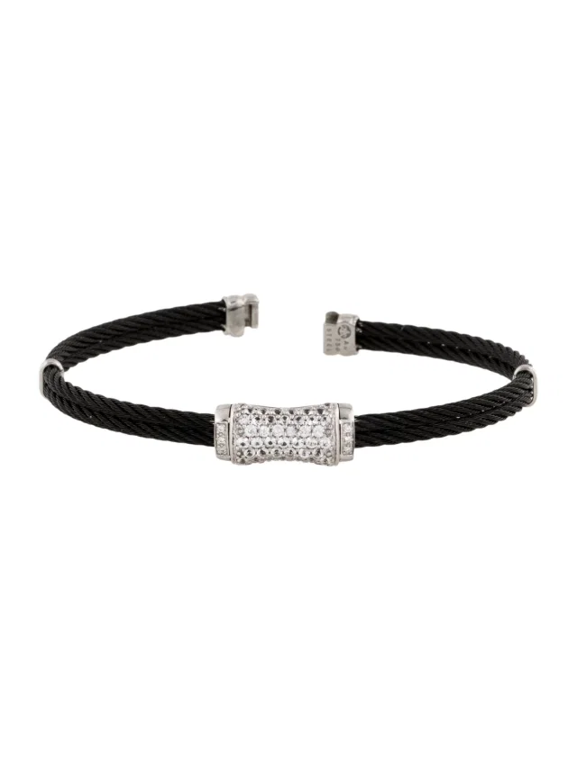 Charriol Sapphire & Diamond Cuff Bracelet, 7.25" in multicolor from The RealReal