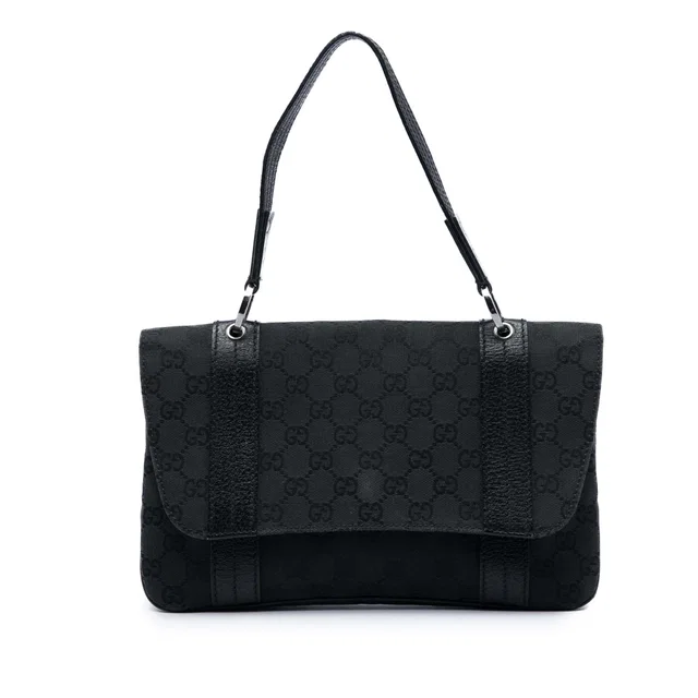 Black Gucci GG Canvas Handbag in Black Canvas from Designer Revival