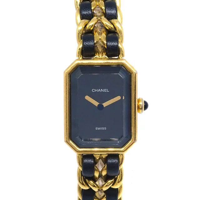 Chanel Premiere Watch Gold #XL in Gold Leather from AMORE Vintage Tokyo