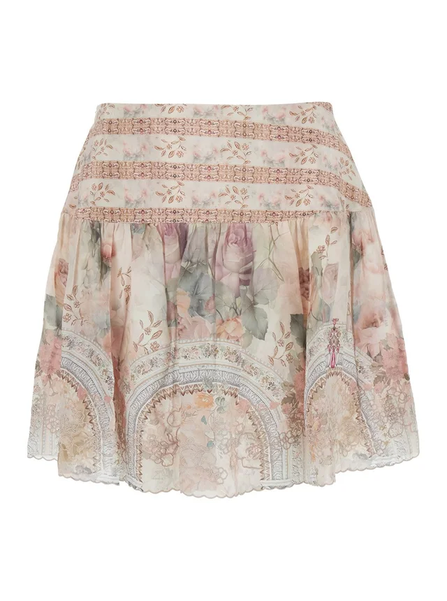 DREAM CATCHER Multicolor Skirt 'Elena' with All-Over Floral Print in Viscose for Women in Multicolor, photo 2 of 6 from Gaudenzi Boutique