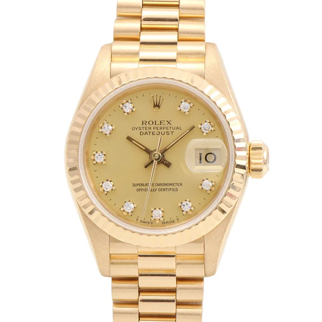 Rolex 10P Diamond Datejust 26mm 69178G Automatic Champagne from VINTAGE QOO TOKYO