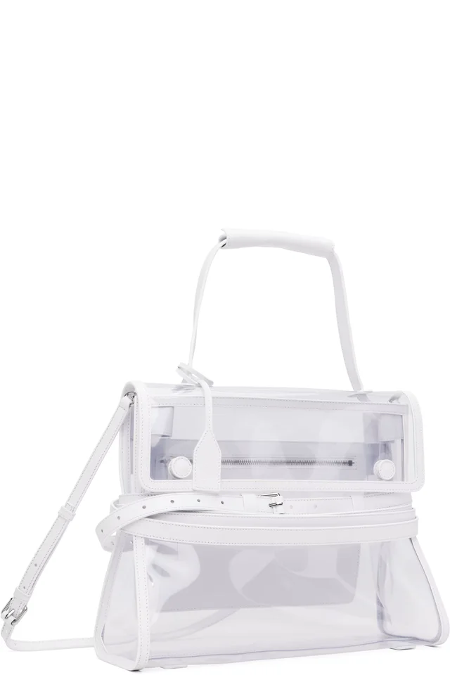 Moschino White 'Tie Me' Medium Bag, photo 2 of 4 from SSENSE