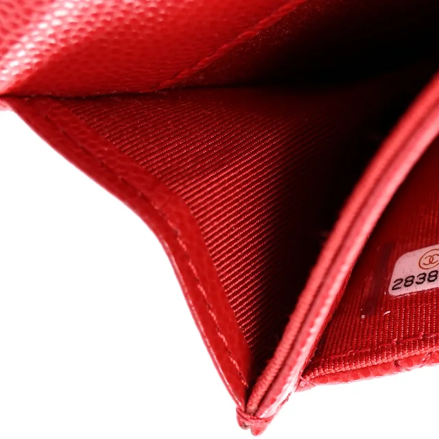 Chanel Caviar Quilted Flap Card Holder Wallet Red in Red Caviar leather from FASHIONPHILE, photo 8 of 9