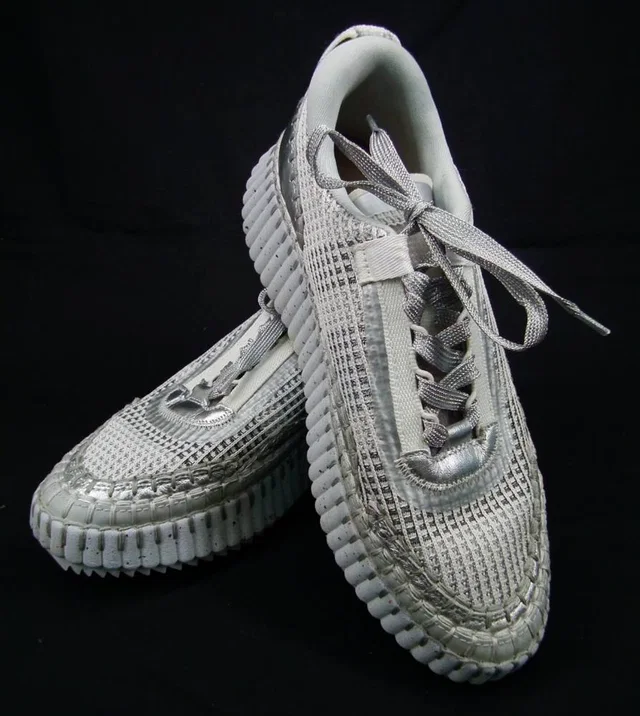 Chloé Platform Trainers Size 5 in Silver Woven leather from Oxfam Online Shop