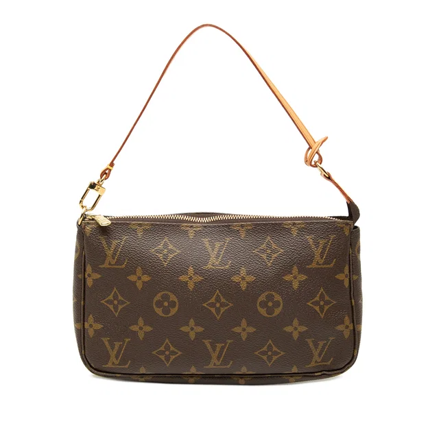 Brown Louis Vuitton Monogram Pochette Accessoires Shoulder Bag in Brown Coated canvas from Designer Revival