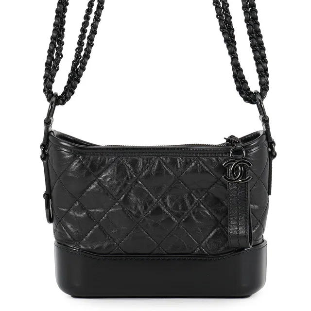 Gabriel de CHANEL Hobo Bag BlackA91810 Aged Calf Leather Size Small in Calfskin from GALLERY RARE