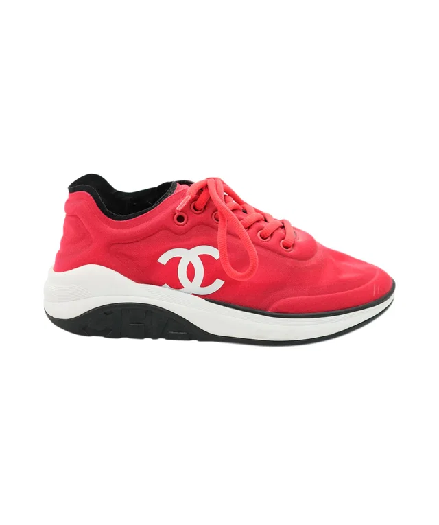 Chanel Red CC Sneakers Size in Red Leather from Luxury Promise