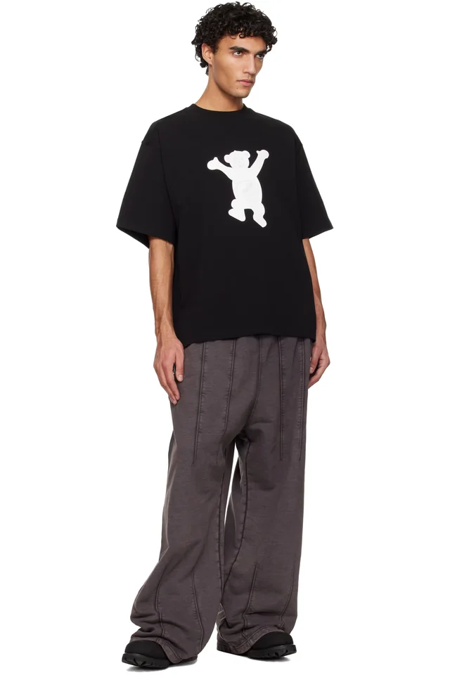 We11done Black Teddy Logo T-shirt, photo 4 of 4 from SSENSE