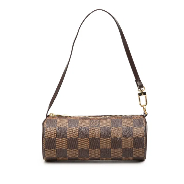 Brown Louis Vuitton Damier Ebene Papillon Pochette Handbag in Brown Canvas from Designer Revival