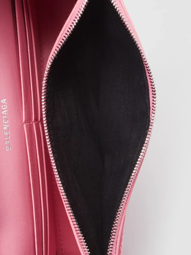 Balenciaga Pink Croc Embossed Leather Soft Hourglass Wallet On Chain Bag in Pink Crocodile from Yoogis, photo 9 of 12