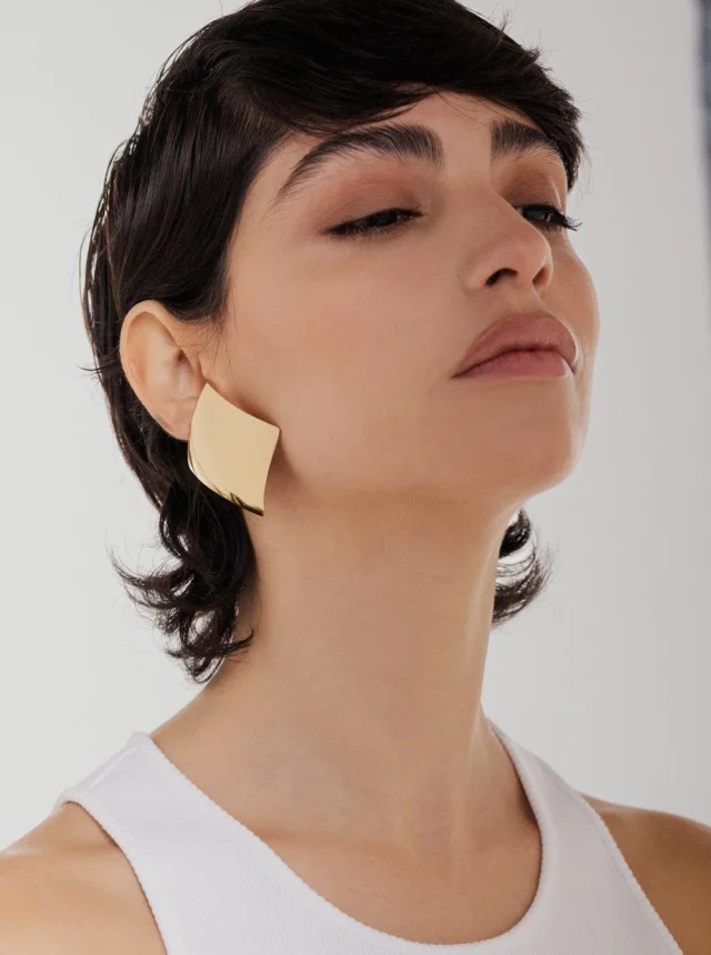 FEDERICA TOSI Emily Earrings with Gold Detail in Metal, photo 3 of 4 from Gaudenzi Boutique