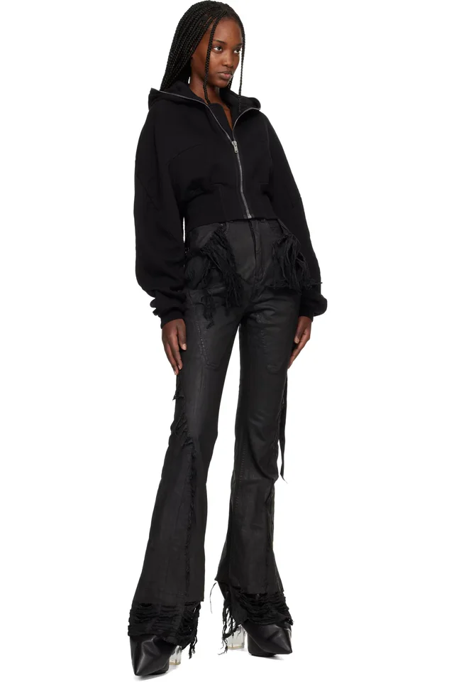 Rick Owens DRKSHDW Black Temple Slivered Bootcut Jeans, photo 4 of 4 from SSENSE