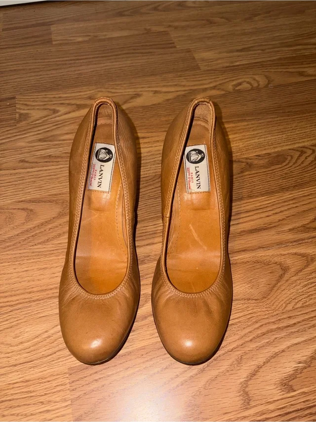 Lanvin Tan Leather Classic Round-Toe Pumps in brown|neutral Leather from Poshmark