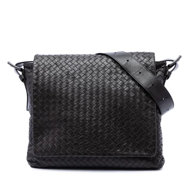 Brown Bottega Veneta Nappa Intrecciato Messenger Bag in Brown Nappa leather from Designer Revival