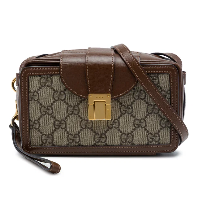 Beige Gucci Mini GG Supreme Clasp Crossbody in Beige Coated canvas from Designer Revival, photo 1 of 1