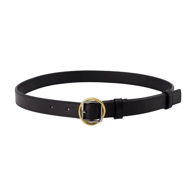 Jacquemus La Ceinture Salon Fine Belt — Black Cowhide in Black Leather from HEWI