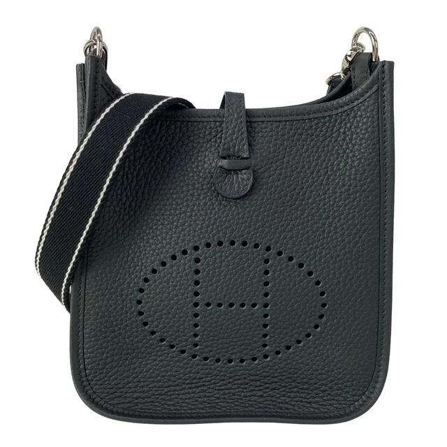 Hermès Shoulder Bag Evelyne TPM Amazon Black Silver in Black Clemence leather from The Reluxe