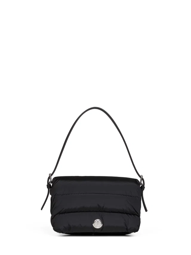 Moncler Caradoc Shoulder Bag — Black Polyamide in Black Leather from HEWI