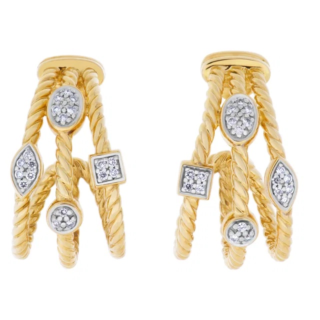 David Yurman Confetti earrings in 18k with diamonds in Yellow Gold from Gray And Sons