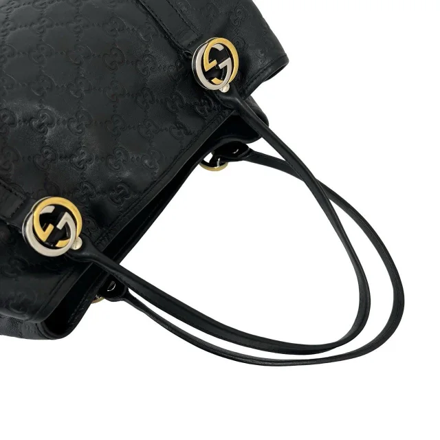 Gucci GG Twins Shima Leather Tote Bag in Black Leather from LuxUness, photo 4 of 10