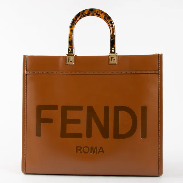 Fendi Cognac Sunshine Medium Bag in Brown from Labellov