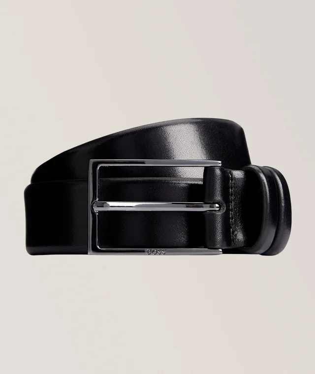 Carmello Leather Belt in Black, image 1 of 1 from Harry Rosen