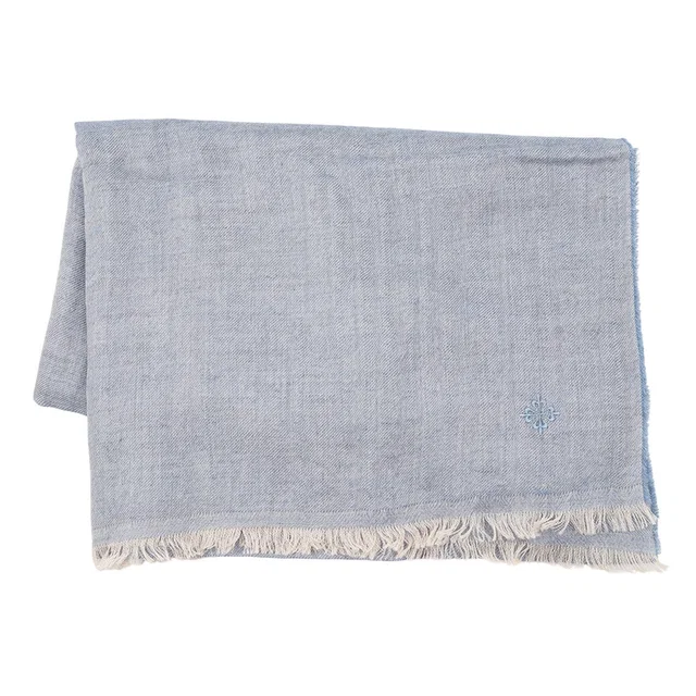 Patek Philippe Scarf Blue Cashmere70% Silk30% in Blue from GALLERY RARE