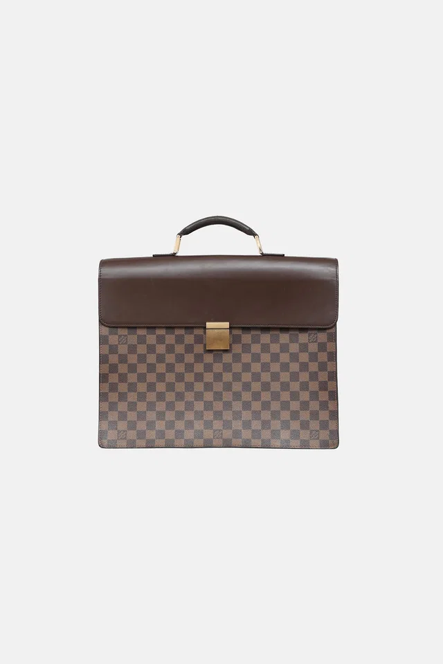 Louis Vuitton Damier Ebene Altona Briefcase in Brown Coated canvas from VSP Consignment
