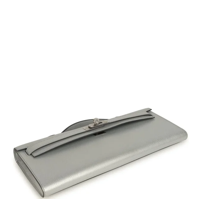 Hermès Kelly Cut Argent Chevre Chamkilight Palladium Hardware Payment 1 of 2 for JJ only in Metallic Silver Chevre Chamkilight from Madison Avenue Couture, photo 1 of 1