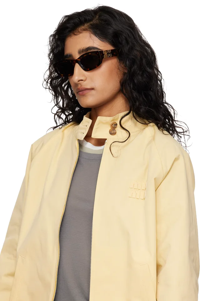 Miu Miu Eyewear Brown Rectangle Sunglasses, photo 4 of 4 from SSENSE