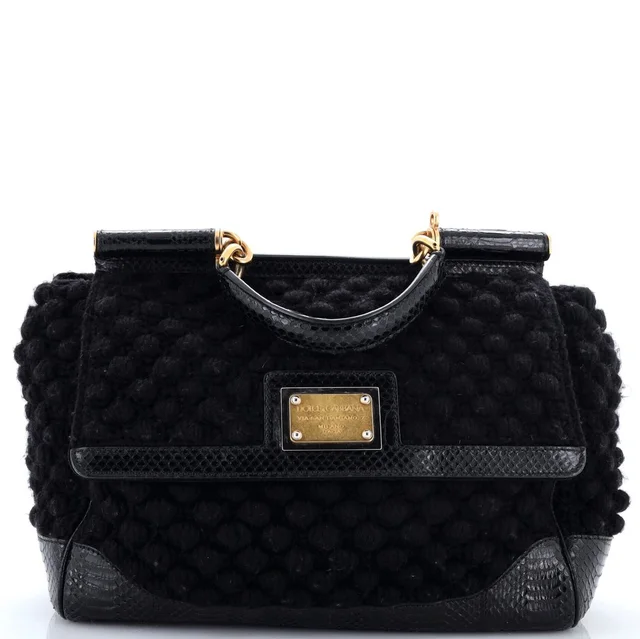 Dolce & Gabbana Large Miss Sicily Bag Crochet in black from Poshmark