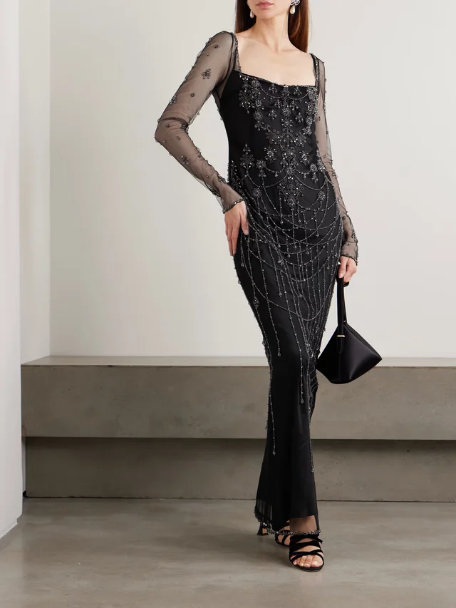 CLIO PEPPIATT Chandelier embellished tulle gown in Black, photo 2 of 2 from NET-A-PORTER (Canada)
