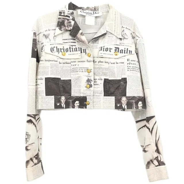 Dior Fall 2000 Newspaper Jacket White in White from AMORE Vintage Tokyo