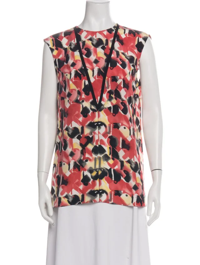 Prada shirts & tanks in red Silk from The RealReal