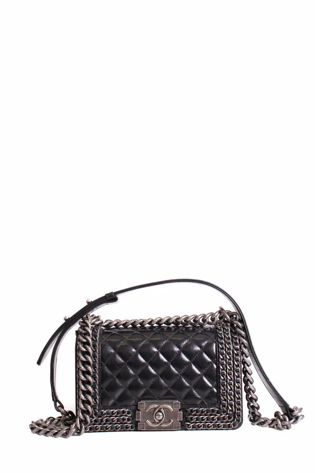 Chanel Boy Bag Small Black in Black Leather from Luxury Promise