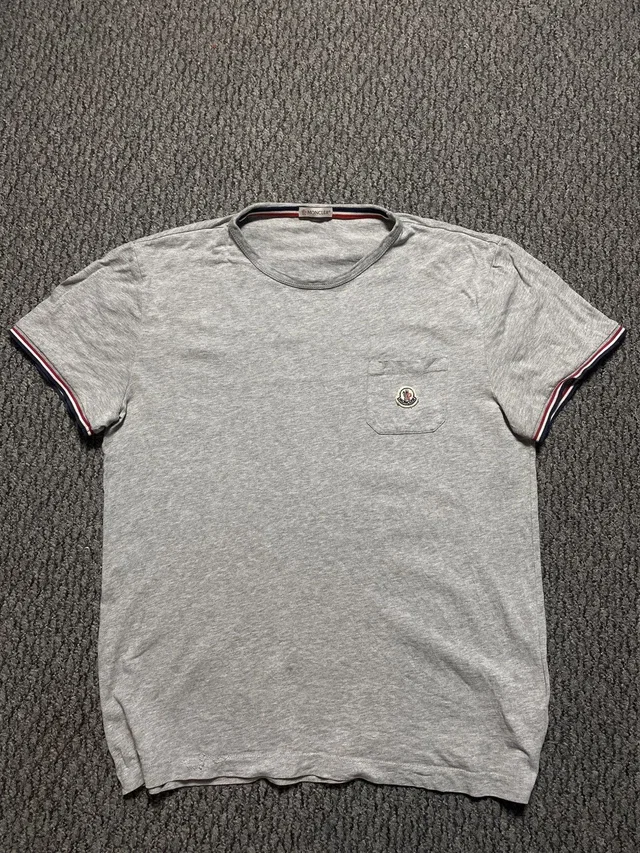Vintage Y2K Moncler Maglia Logo Tee in Grey, Men's (Size Large) in gray from Grailed