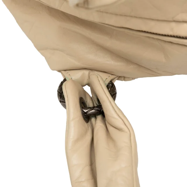 Beige Chanel CC Quilted Aged Calfskin Coco Rider Bowling Bag in Beige Calfskin from Designer Revival, photo 9 of 11
