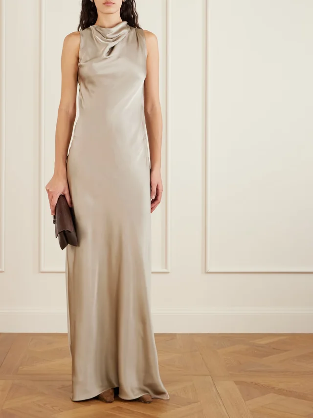 BRUNELLO CUCINELLI Silk maxi dress in Beige, photo 2 of 2 from NET-A-PORTER (Canada)