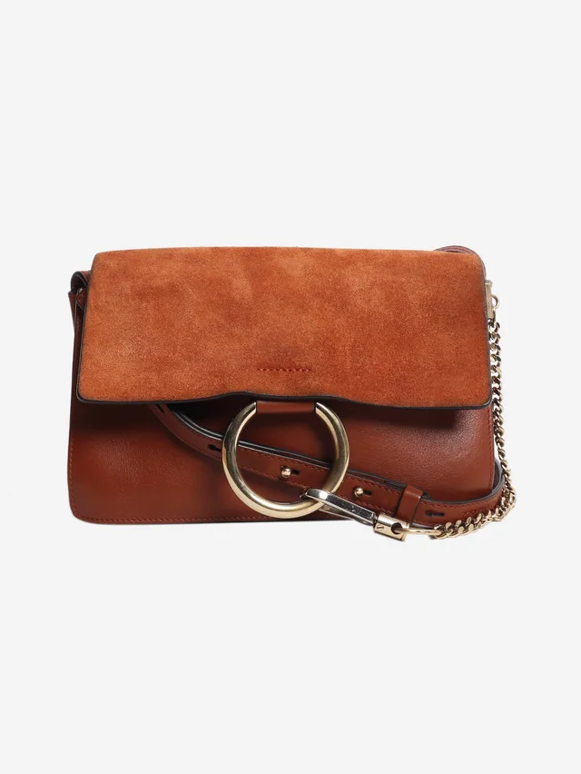 Chloé Brown Faye shoulder bag in Brown Suede from Sign of the Times